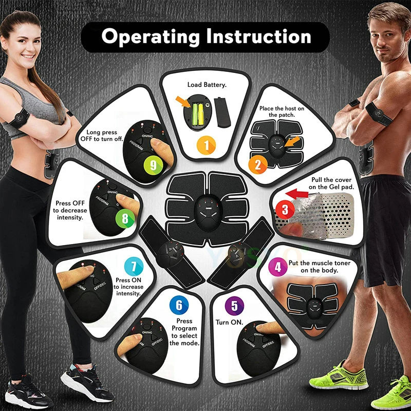 EMS Wireless Muscle Stimulator Trainer Smart Fitness Abdominal Training Electric
