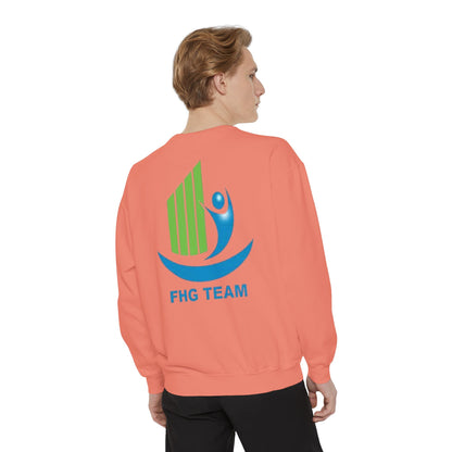 Unisex Garment-Dyed Sweatshirt with FHG Logo - Team Spirit Apparel for Community Engagement