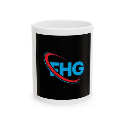 FHG Logo Ceramic Mug - Black Coffee Cup (11oz, 15oz) for Office & Home