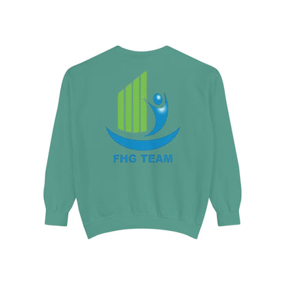 Unisex Garment-Dyed Sweatshirt with FHG Logo - Team Spirit Apparel for Community Engagement