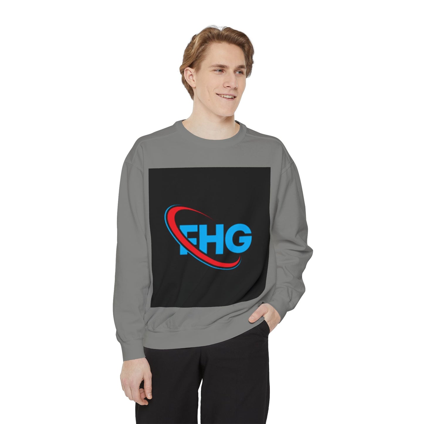 Unisex Garment-Dyed Sweatshirt with FHG Logo - Team Spirit Apparel for Community Engagement