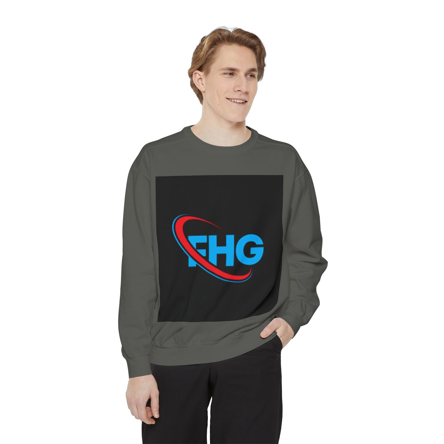 Unisex Garment-Dyed Sweatshirt with FHG Logo - Team Spirit Apparel for Community Engagement
