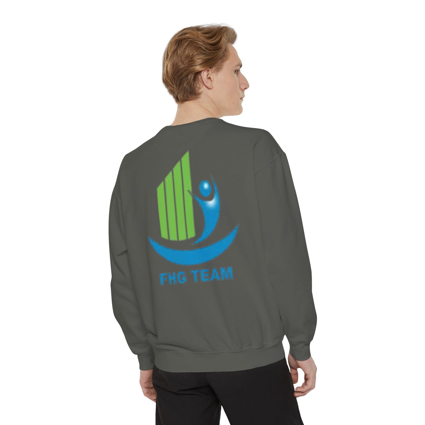 Unisex Garment-Dyed Sweatshirt with FHG Logo - Team Spirit Apparel for Community Engagement