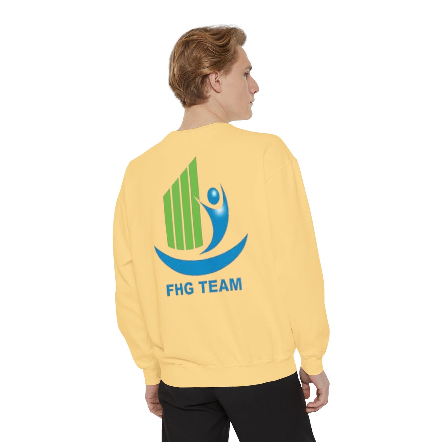 Unisex Garment-Dyed Sweatshirt with FHG Logo - Team Spirit Apparel for Community Engagement