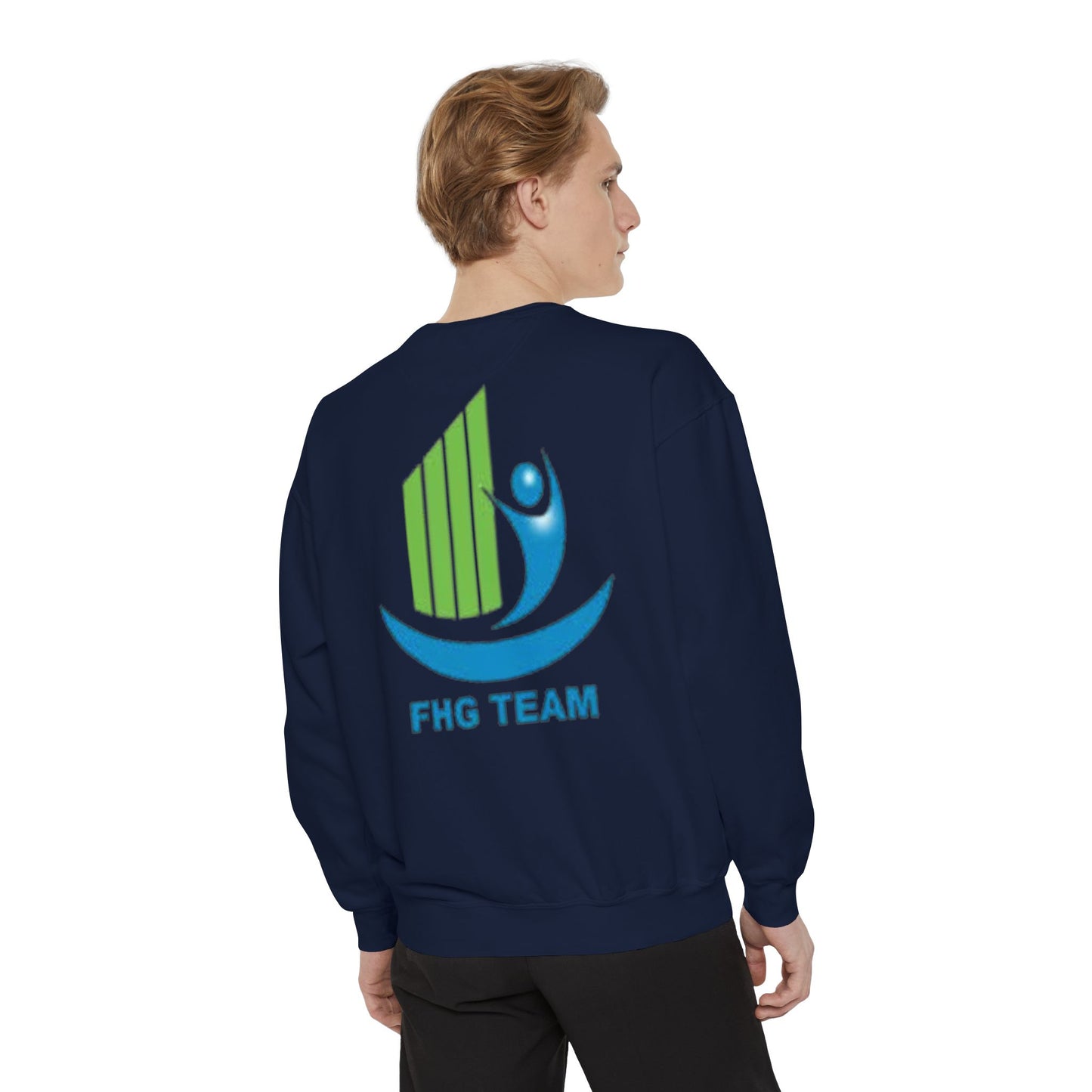 Unisex Garment-Dyed Sweatshirt with FHG Logo - Team Spirit Apparel for Community Engagement