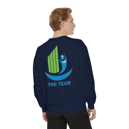 Unisex Garment-Dyed Sweatshirt with FHG Logo - Team Spirit Apparel for Community Engagement