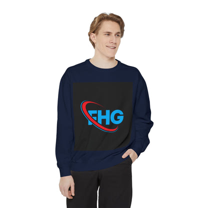 Unisex Garment-Dyed Sweatshirt with FHG Logo - Team Spirit Apparel for Community Engagement