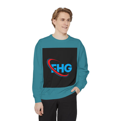 Unisex Garment-Dyed Sweatshirt with FHG Logo - Team Spirit Apparel for Community Engagement