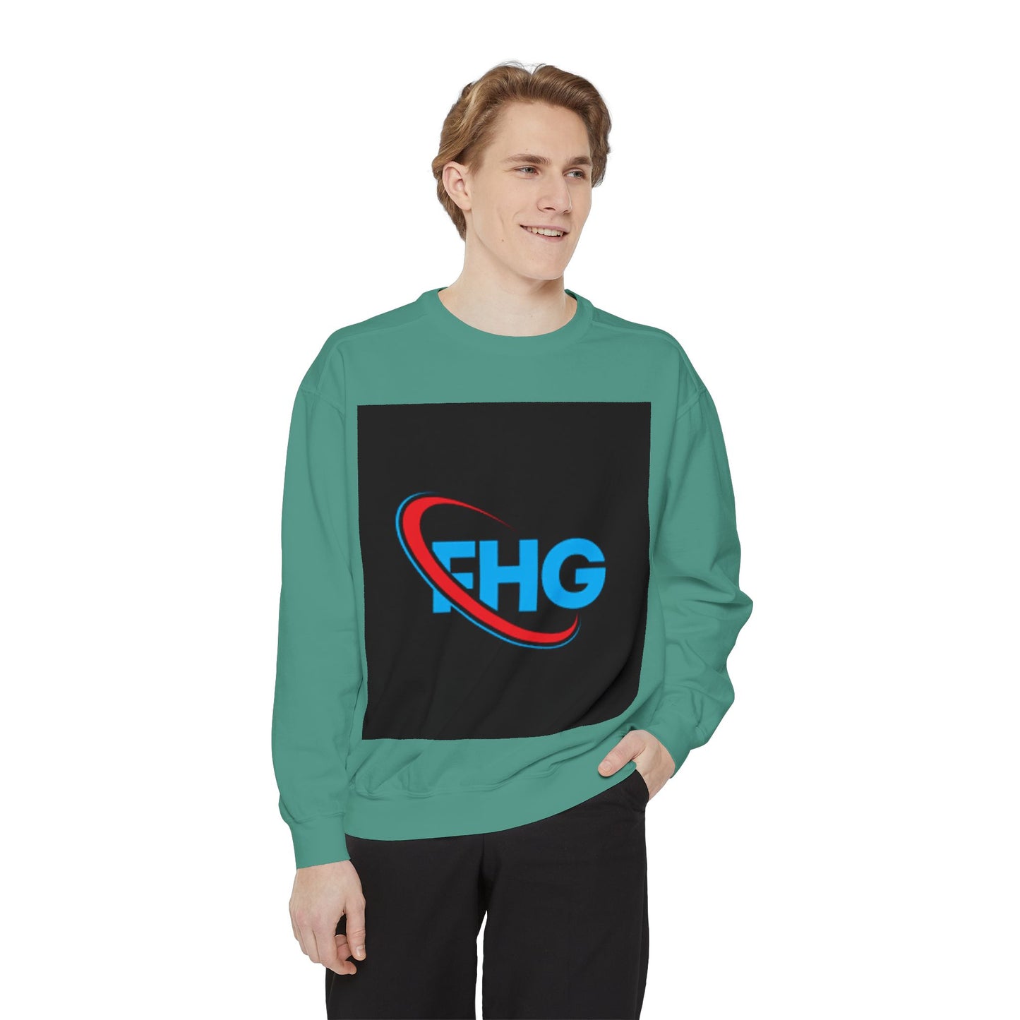Unisex Garment-Dyed Sweatshirt with FHG Logo - Team Spirit Apparel for Community Engagement
