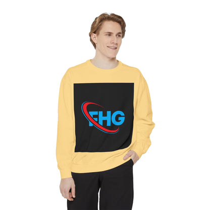 Unisex Garment-Dyed Sweatshirt with FHG Logo - Team Spirit Apparel for Community Engagement