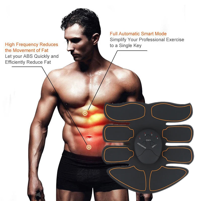 Fitness Gel Pads Abdominal ABS EMS Trainer Weight Loss Muscle Stimulator