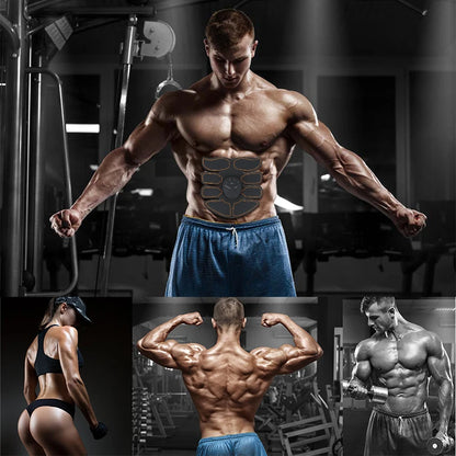 Fitness Gel Pads Abdominal ABS EMS Trainer Weight Loss Muscle Stimulator