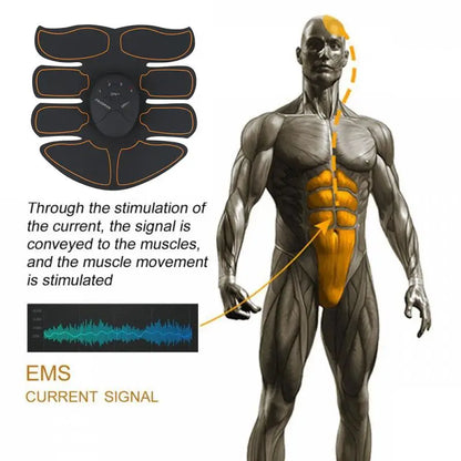 Fitness Gel Pads Abdominal ABS EMS Trainer Weight Loss Muscle Stimulator