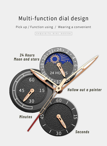 2024 New Mens Watches LIGE Top Brand Luxury Leather Casual Quartz Watch