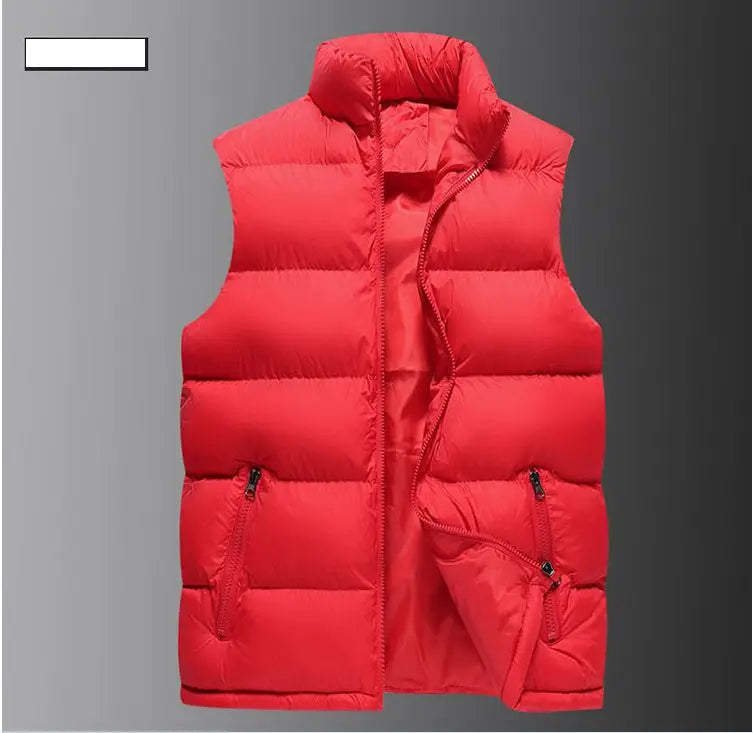 Mens Vest Jacket Warm Sleeveless Jackets Winter Waterproof Zipper Coat Autumn