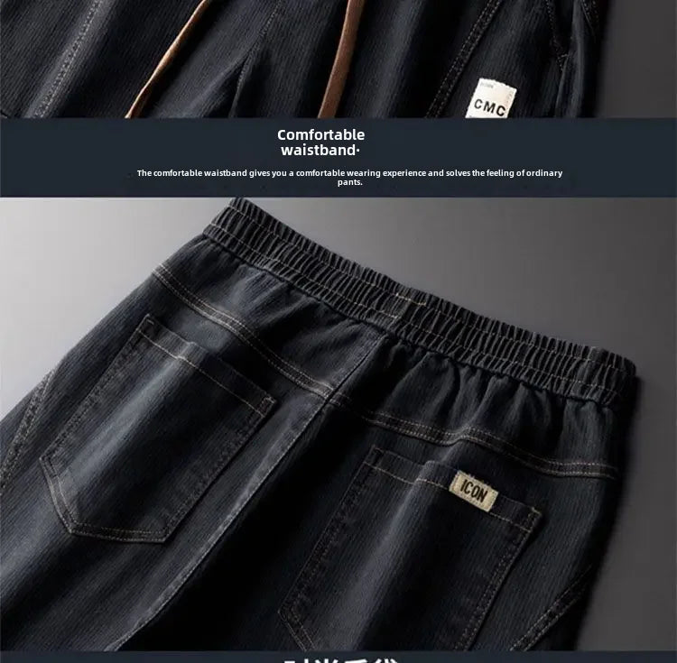 Thickened Fleece-lined Men's Winter Pants New Style Casual Loose Fit Trendy