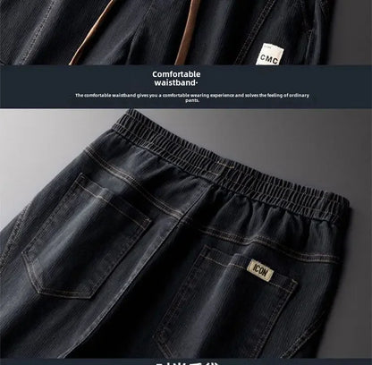 Thickened Fleece-lined Men's Winter Pants New Style Casual Loose Fit Trendy