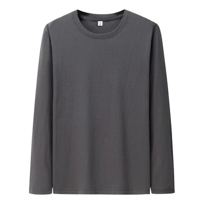 T Shirt For Men Cotton Long Sleeve T-shirts Solid Color Men's Clothing Full