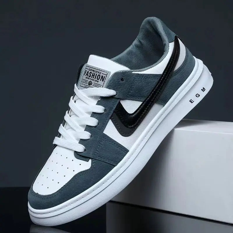 2024 Spring/Summer New Men's Fashion Casual Board Shoes Color Blocking Lace Up