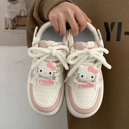 New Korean Shoes Kawaii Pink Platform Sneakers Women Vintage Vulcanize Spring