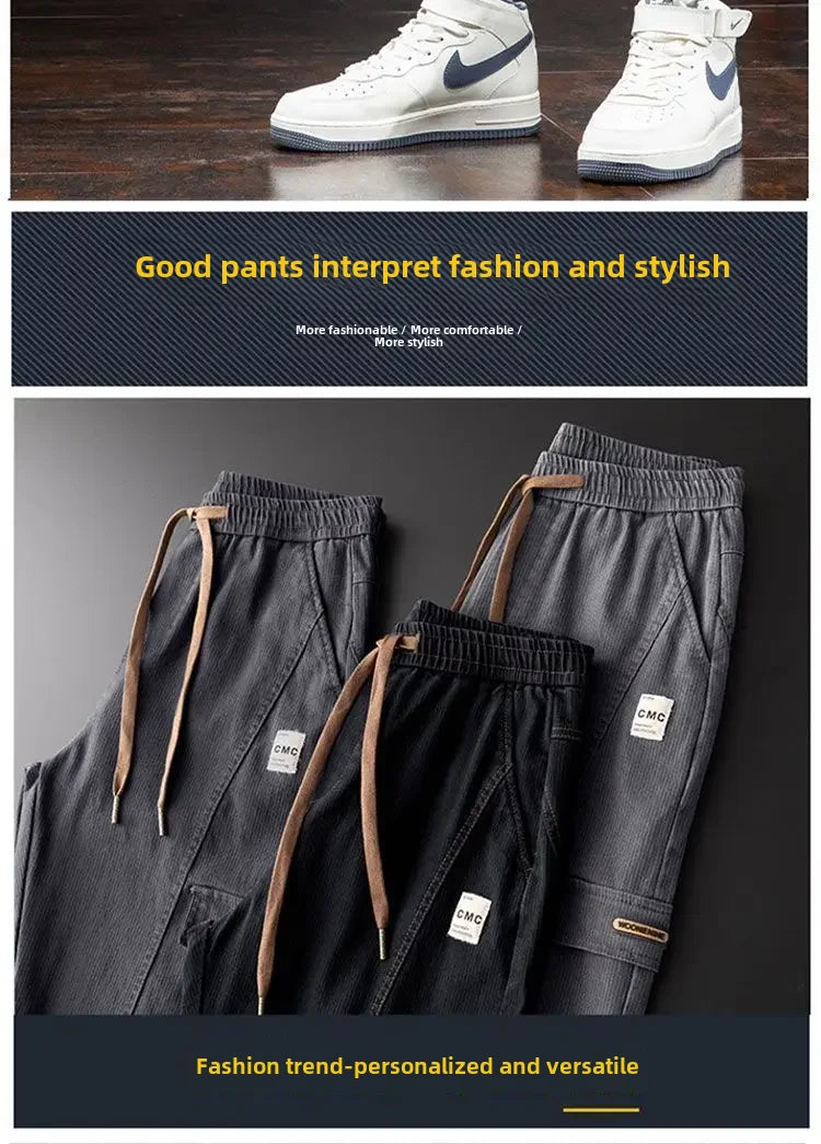 Thickened Fleece-lined Men's Winter Pants New Style Casual Loose Fit Trendy