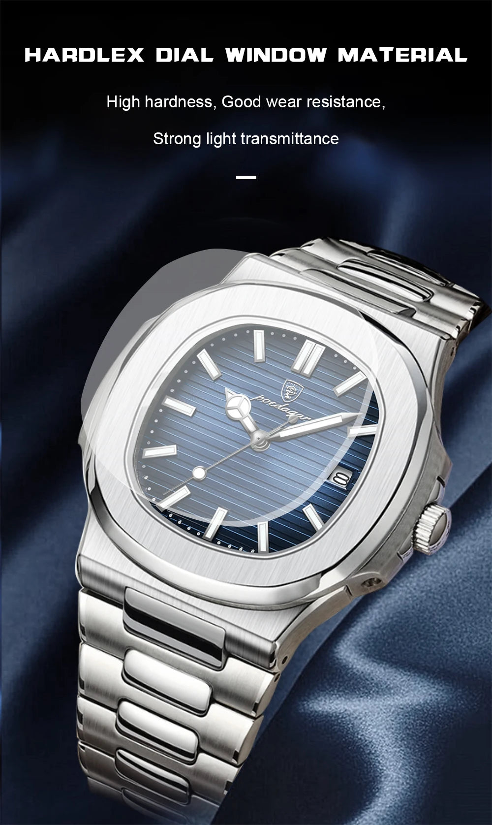 2023 New POEDAGAR Luxury Watch Business Waterproof Male Clock Luminous Date