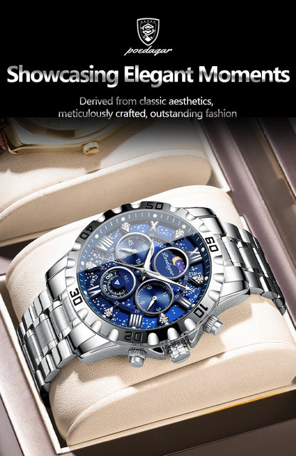 POEDAGAR Luxury Watch for Man Quartz Sports Men Watch Waterproof Luminous