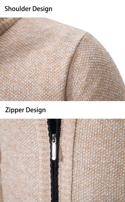 Autumn And Winter New Jersey Men's Casual Sports Coat Solid Color Stand Collar