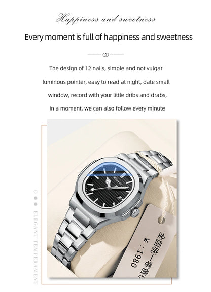 CHENXI 8222 Men's Quartz Watch Luxury Stainless Steel Wristwatch Waterproof