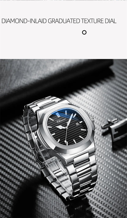 CHENXI 8222 Men's Quartz Watch Luxury Stainless Steel Wristwatch Waterproof