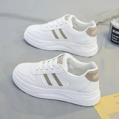 New Women Casual Walking Shoes Summer Flat Lace Up Leather High Quality Sneakers