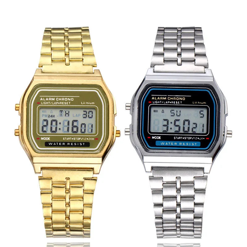 2024 Digital Watches For Men Sports Waterproof Bracelet Clock Gold Electronice