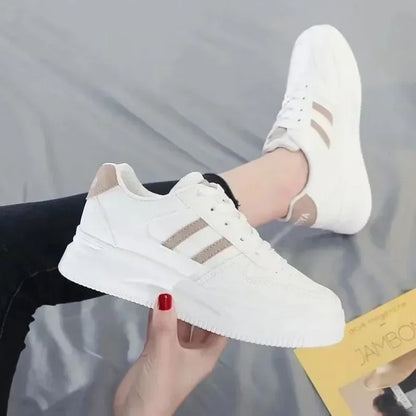New Women Casual Walking Shoes Summer Flat Lace Up Leather High Quality Sneakers