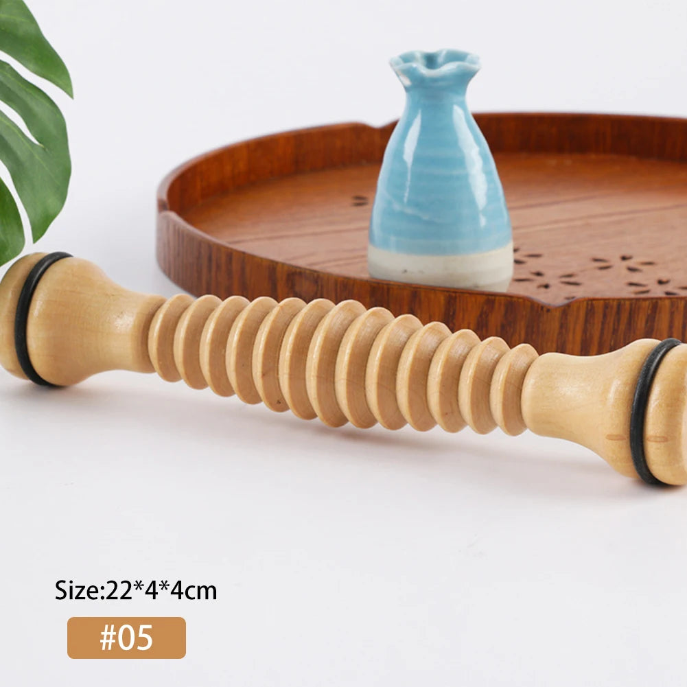 Wooden Exercise Roller Sport Injury Gym Body Leg Foot Trigger Point Muscle