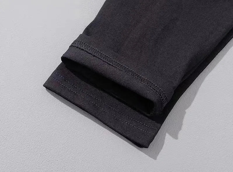 T Shirt For Men Cotton Long Sleeve T-shirts Solid Color Men's Clothing Full