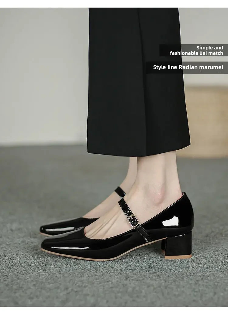 Versatile Patent Leather Pump Versatile Women's Shoes Summer 2024 New Style