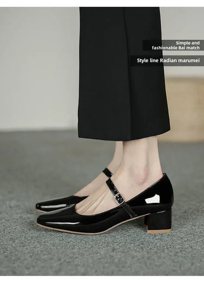 Versatile Patent Leather Pump Versatile Women's Shoes Summer 2024 New Style