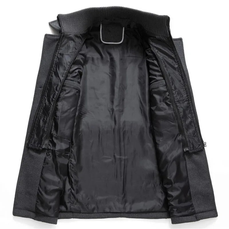 Men's Jackets Winter Autumn Long Windproof Coat Fashion Business Casual Thick