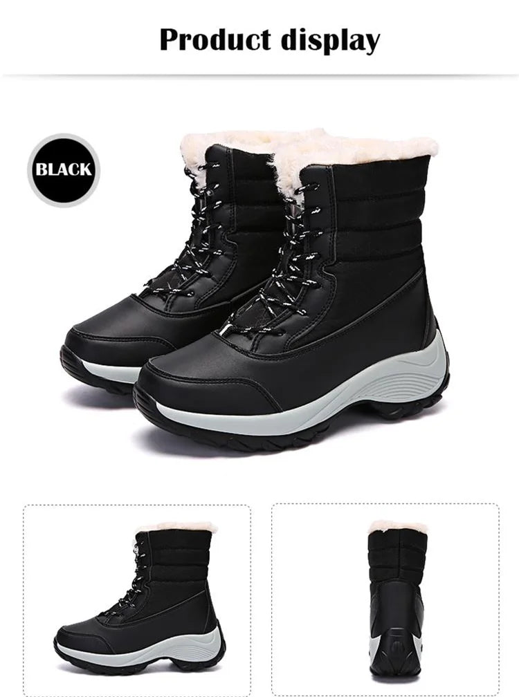 Winter Shoes Waterproof Boots Women Snow Boots Plush Warm Ankle Boots For Women