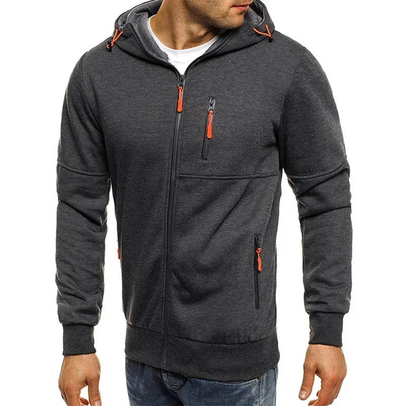Men's Hoodies Long Sleeve Sweatshirt Zipper Design Hooded Sweatshirt