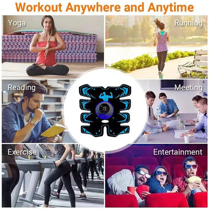 USB Rechargable EMS Muscle Stimulator ABS Arm 3 IN 1 Trainer Pad Wireless Smart