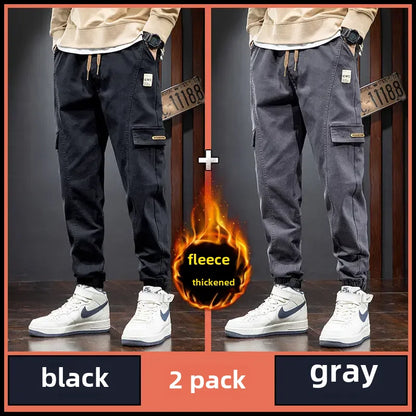 Thickened Fleece-lined Men's Winter Pants New Style Casual Loose Fit Trendy