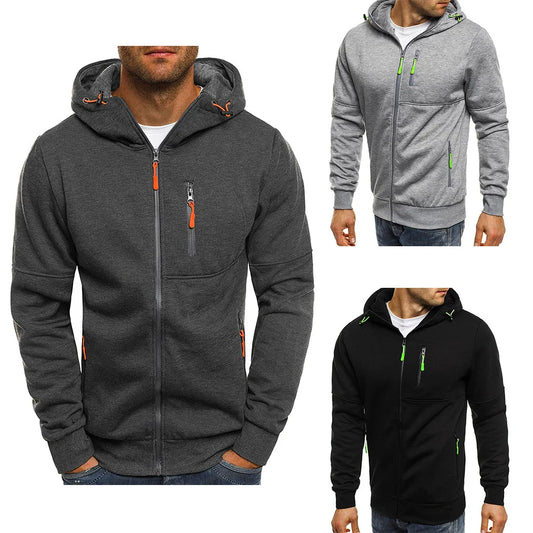Men's Hoodies Long Sleeve Sweatshirt Zipper Design Hooded Sweatshirt