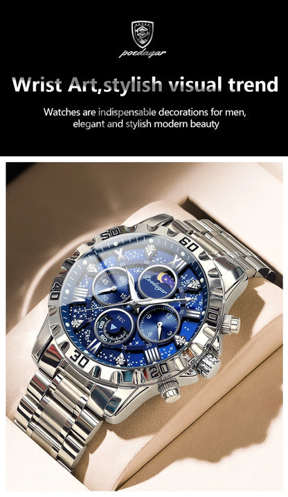POEDAGAR Luxury Watch for Man Quartz Sports Men Watch Waterproof Luminous