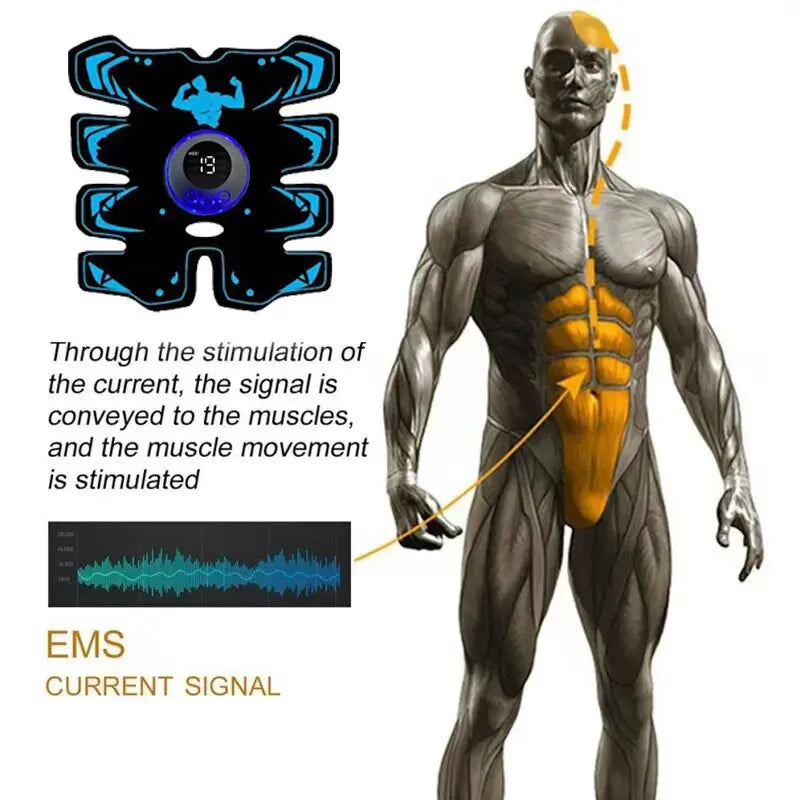 USB Rechargable EMS Muscle Stimulator ABS Arm 3 IN 1 Trainer Pad Wireless Smart
