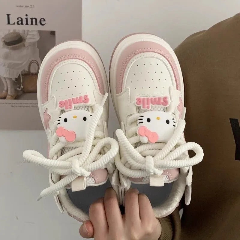New Korean Shoes Kawaii Pink Platform Sneakers Women Vintage Vulcanize Spring