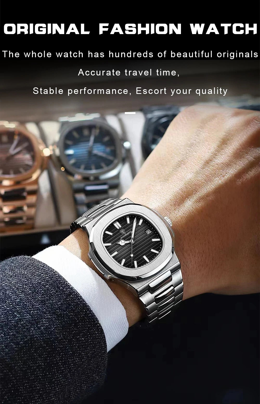 2023 New POEDAGAR Luxury Watch Business Waterproof Male Clock Luminous Date