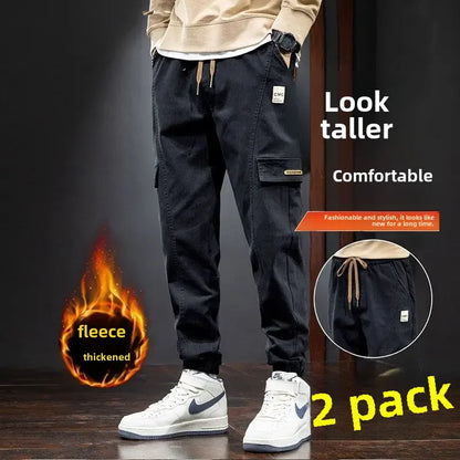 Thickened Fleece-lined Men's Winter Pants New Style Casual Loose Fit Trendy