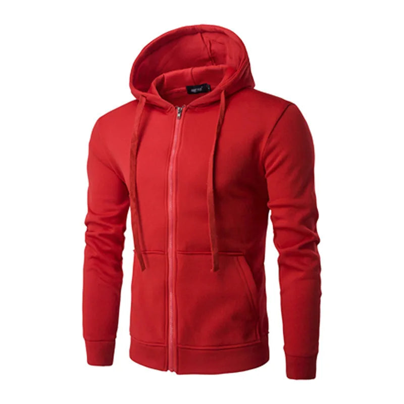 Autumn Men Sweatshirts Long Sleeve Jacket Hoodie Zipper Closure Jacket Male