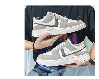 2024 Spring/Summer New Men's Fashion Casual Board Shoes Color Blocking Lace Up
